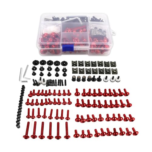 YULEGUDI EIN Set M6 M5 Verkleidung Schrauben Kit Karosserie Schrauben Mutter Für Y&amaha Für MT-07 Für FZ-07 Für MT07 2018 2019 2020 2021 2022 2023 Für FZ07 Schrauben Muttern(Red) von YULEGUDI