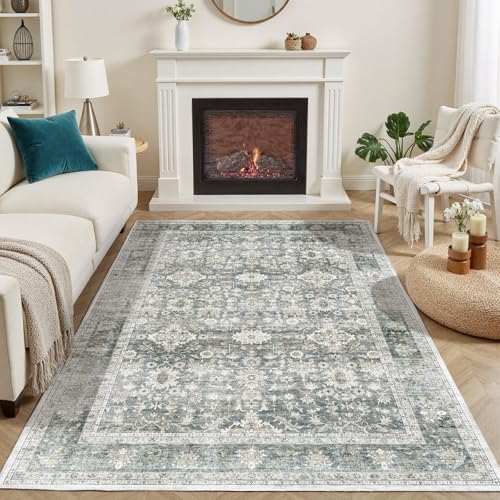 YULEYU Vintage Teppiche, Großer Teppich, Boho Teppiche, 580g (Grau) von YULEYU
