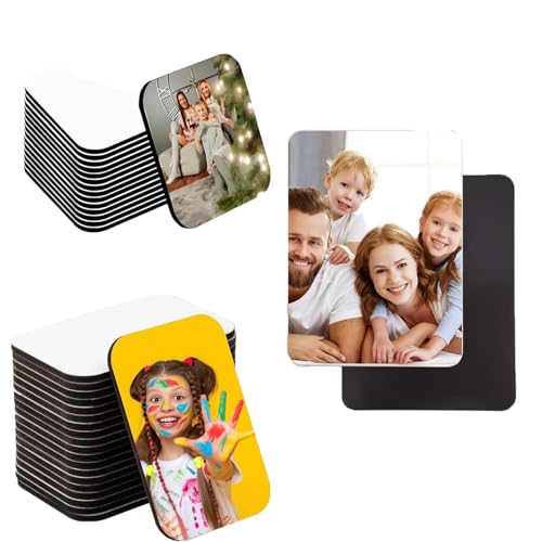 40 Stück Sublimation Magnet Blanks, Magnetischer Aufkleber, Sublimations Magnet Rohlinge, Personalized Fridge Magnets Blanks Sublimation, DIY Kühlschrank Aufkleber, Zwei Spezifikationen von YULIAO