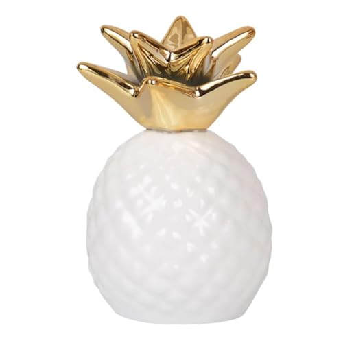Spardose Ananas, Ananas Dosen Dekorative, Keramik Ananas Figur, Ananas-Sparschwein, Sparschwein aus Keramik, Ananas Münze Bank, Dekorative Keramik Ananas Shaped Geld Dosen, Spardose Obst (Weiß) von YULIAO
