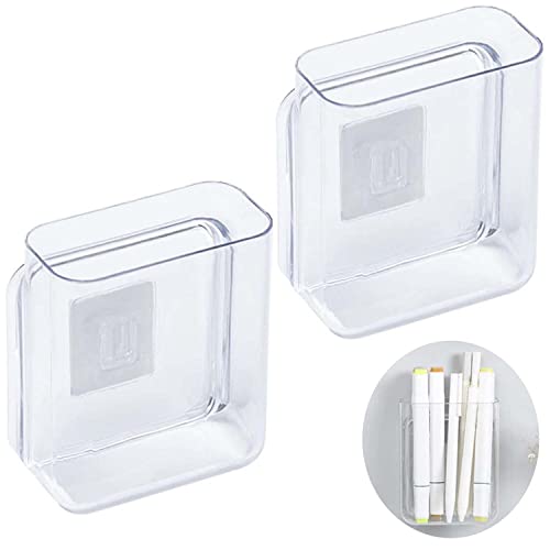YULIAO 2Pcs Wandhalterung Acryl Organizer, Wandhalterung Aufbewahrungsbox Transparent, Fernbedienungshalterung Selbstklebend, Fernbedienung Halterung, für Wände, Badezimmer, Küche, Tür, Büro von YULIAO