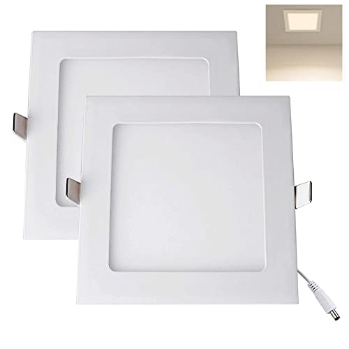 YULIN SUN® LED Downlight, 18W x 2 Stück Deckenleuchte Einbau Quadratisch, Warmweiß 3000K, Abmessung 9 mm x 225 mm, Treiber Inklusive von YULIN SUN