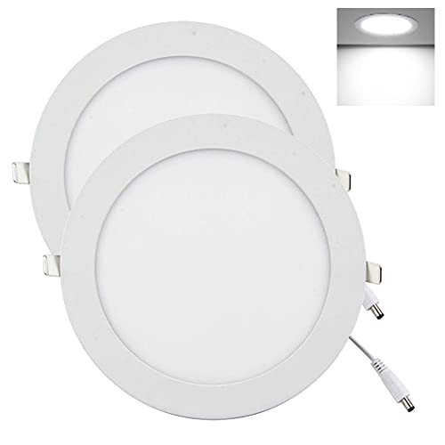 YULIN SUN® LED Einbaustrahler Ultraslim 9W 250V Deckenleuchte, 810 Lumen Kaltweiß 6500K, Rund Flach Deckenlampe für Schlafzimmer Wohnzimmer Küche, 2 Pack von YULIN SUN