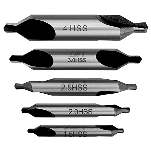 YULIN SUN Zentrierbohrer Set, 5 Stk 1.5/2/2.5/3/4 mm Zentrierbohrer, 60 Grad Countersink Bohrer Spotting für Metall,Legierung,Kupfer,Eisen Schnelles Schneiden YULIN SUN Zentrierbohrer Set, 5 Stk 1.5/2/2.5/3/4 mm Zentrierbohrer, 60 Grad Countersink Bohrer Spotting für Metall,Legierung,Kupfer,Eisen Schnelles Schneiden von YULIN SUN