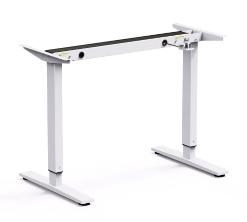 YULUKIA 100007W höhenverstellbar Schreibtischgestell Computertisch und Arbeitsstation mit Soft-Stop, White frame only, 110cm(L) x 65cm(W) x 114.5cm (H) von YULUKIA