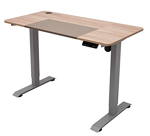 YULUKIA 100035G Elektronischer höhenverstellbarer Schreibtisch mit 120cm(L) x 60cm(W) x 116cm (H) Tischplatte, Grau von YULUKIA