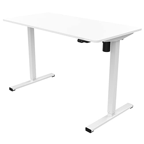 YULUKIA Elektrischer Höhenverstellbarer Schreibtisch 120x60 cm, Höhenverstellbarer Schreibtisch Ergonomischer Steh-Sitz Tisch Computertisch Höhenverstellbar Stehschreibtisch Adjustable Desk (Weiß) von YULUKIA