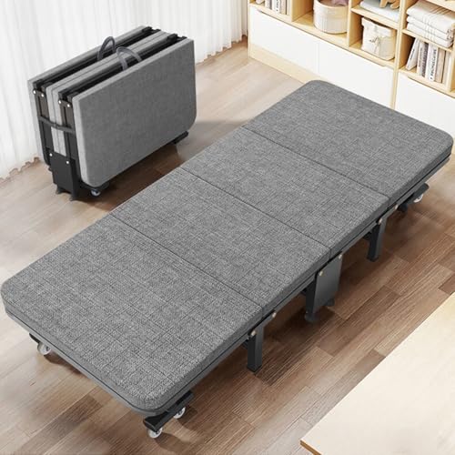 YUMBOT Klappbett Gästebett 70x190cm, Gästebett Klappbar langlebiges & faltbares Reisebett mit Dicker Schaumstoffkernmatratze, klappmatratze mit stabilem Stahlrahmen & Laufrollen, Platz spart YUMBOT Klappbett Gästebett 70x190cm, Gästebett Klappbar langlebiges & faltbares Reisebett mit Dicker Schaumstoffkernmatratze, klappmatratze mit stabilem Stahlrahmen & Laufrollen, Platz spart von YUMBOT