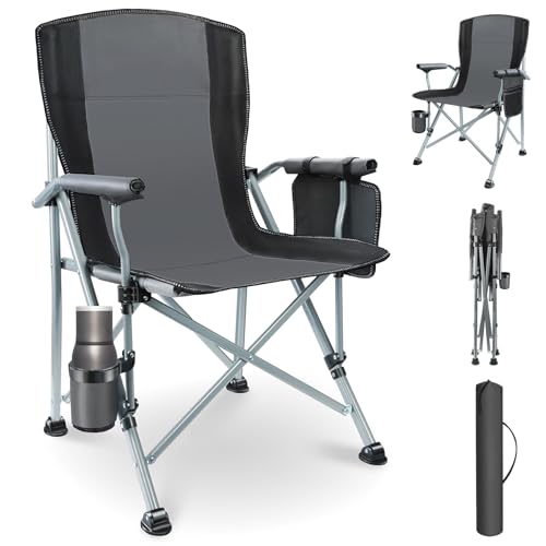 YUMBOT Luxus Campingstuhl Faltbar 180 KG Belastbar Ultragroß mit Hochlehner Bequem Gepolster Klappstuhl Camping Garten Balkon Strand,Camping Stuhl Sessel Gartenstuhl Anglerstuhl,Grau YUMBOT Luxus Campingstuhl Faltbar 180 KG Belastbar Ultragroß mit Hochlehner Bequem Gepolster Klappstuhl Camping Garten Balkon Strand,Camping Stuhl Sessel Gartenstuhl Anglerstuhl,Grau von YUMBOT
