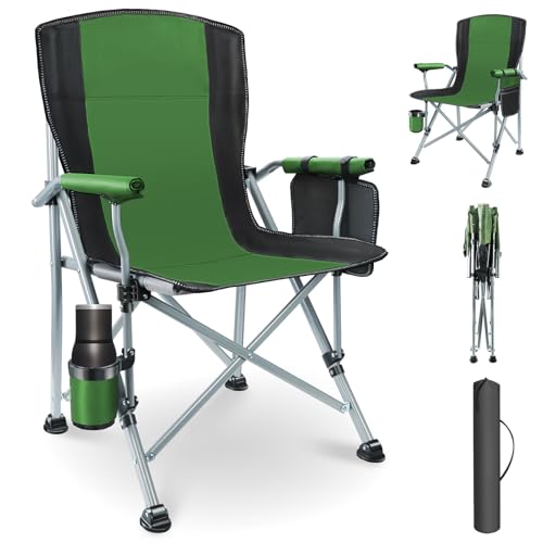 YUMBOT Luxus Campingstuhl Faltbar 180 KG Belastbar Ultragroß mit Hochlehner Bequem Gepolster Klappstuhl Camping Garten Balkon Strand,Camping Stuhl Sessel Gartenstuhl Anglerstuhl,Grün YUMBOT Luxus Campingstuhl Faltbar 180 KG Belastbar Ultragroß mit Hochlehner Bequem Gepolster Klappstuhl Camping Garten Balkon Strand,Camping Stuhl Sessel Gartenstuhl Anglerstuhl,Grün von YUMBOT