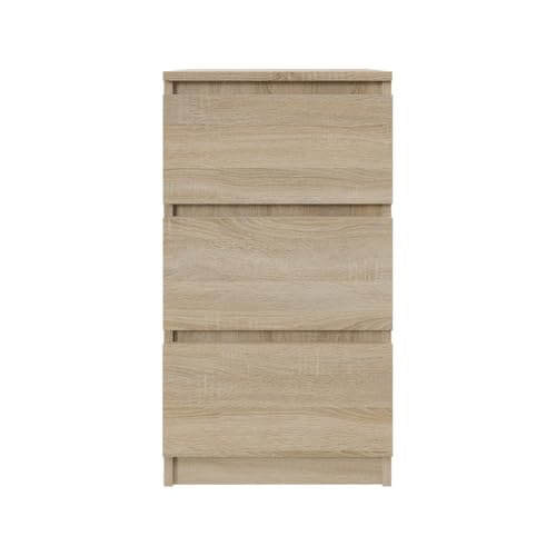 YUMEBLY Kommode mit 3 Schubladen 40 cm | Farbe: Sonoma, Ideal für Schlafzimmer, Wohnzimmer, Kinderzimmer und Büro | Geräumige Kommode| Modernes Design | 40x75x40 cm YUMEBLY Kommode mit 3 Schubladen 40 cm | Farbe: Sonoma, Ideal für Schlafzimmer, Wohnzimmer, Kinderzimmer und Büro | Geräumige Kommode| Modernes Design | 40x75x40 cm von YUMEBLY