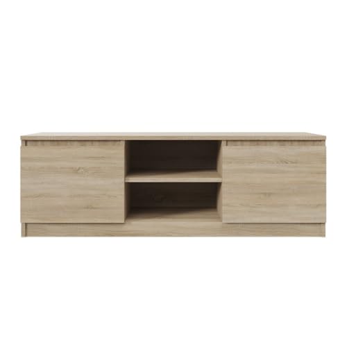 YUMEBLY RTV-Truhe Basic | Farbe: Sonoma-Eiche, 120 cm ideal für Schlafzimmer, Wohnzimmer | Großzügig mit Stauraum | 120 x 40 x 40 cm von YUMEBLY