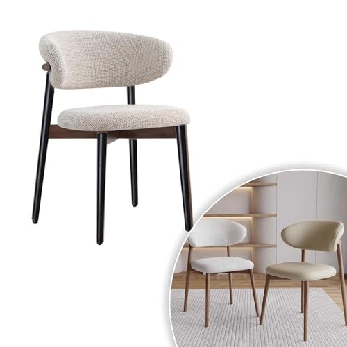 YUMEIGE Familienfreundlicher 4 Stück nordischer Massivholz-Esszimmerstuhl, Arbeitsstuhl mit gepolstertem Kissen, bequeme Lesestühle mit gebogener Rückenlehne, moderner ergonomischer Stuhl (A,2 Stück) von YUMEIGE
