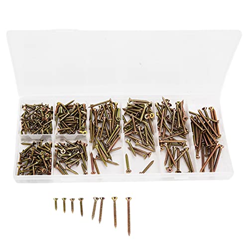 345pcs selbstklopfes Edelstahl -verzinktes Kreuzschrauben -Sortiment -Kit für Holzbearbeitung von YUMILI