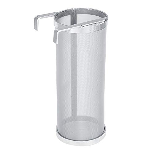 YUMILI Bier Brauen Filter, 300-Mikron-Edelstahl, selbstgemachtes Bier-Hopfensieb mit Haken für Haus Bierbrauen Wasserkocher Kegging Ausrüstung(10 * 25.5cm) von YUMILI