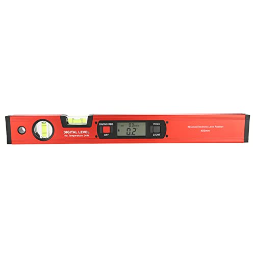 Digitaler Aluminiumlegierung Magnetischer Winkel Finderstufe 4 x 90 ° Neigungsmesser Großer klares Backbeleuchtung LCD Tragbares Rot von YUMILI
