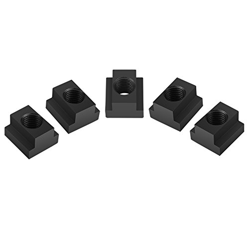 Fünf schwarze T-Nut-Oxid-Verblendmuttern mit M14-Gewinde, geeignet für T-Nut der Werkzeugmaschinen-Werkbank von YUMILI
