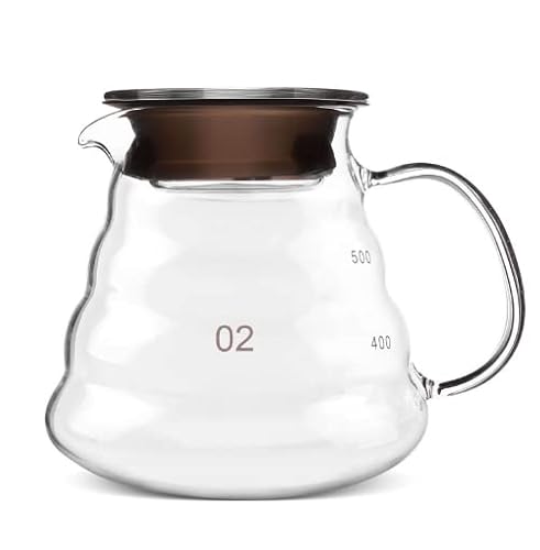 Kaffeekanne aus Glas, 500 ml verdicktes Glas, hitzebeständige Kaffee- und Tee-Tropfkanne, Kaffee-Tropfkanne, Wasserkocher-Bar-Zubehör von YUMILI