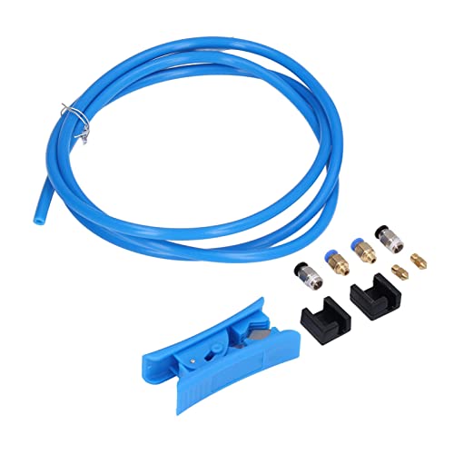 PTFE -Schlauch 3D -Drucker -Filamentrohr 2mm ID 4mm OD Set Kit Cutter Ender 3, glatte Extrusion hohe Reaktionsfähigkeit Blau von YUMILI