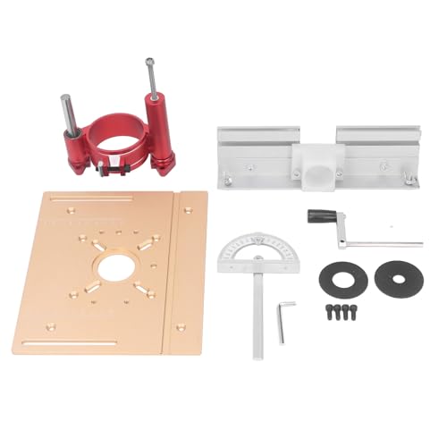Router Lift Aluminiumlegierung Edelstahl Holzverarbeitungsbank Teller Hebeplatte für Holzbearbeitungsbegeisterte (Gold) von YUMILI