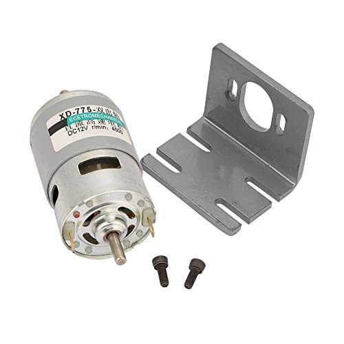 YUMILI DC 775 Motor, 12 V/24 -V -Motor High Drehmoment DC Max 20000 U/min Doppelkugellager hohe Drehmoment -Motor -Upgrade DC -Motor für DIY -Handbohrkettensäge (12v4500 U/min mit Klammern) von YUMILI