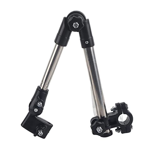 YUMILI Multifunktionaler Schirmhalter 360° Verstellbarer Schirmständer, Edelstahl-Schirmständer für den Außenbereich (schwarz),für Kinderwagenschieber, Rollstuhlfahrer usw. von YUMILI