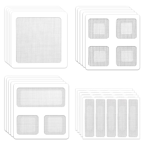 Reparaturband für Fliegengitter Fenster, 20 Stück, Fensterreparatur, 4 Größen von Moskitonetz-Klebeband, Reparatur von Fensterscheiben, ultra-klebend und wasserdicht Reparaturband für Fliegengitter Fenster, 20 Stück, Fensterreparatur, 4 Größen von Moskitonetz-Klebeband, Reparatur von Fensterscheiben, ultra-klebend und wasserdicht von YUMIPDD