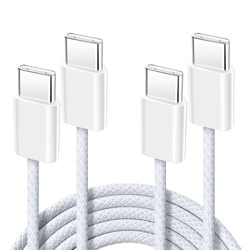 USB C zu USB C Kabel, [2 Stück 1.5M+1.5M] 60W USB C Schnellladekabel, Ladekabel kompatibel mit iPhone 16 Pro Max, iPhone 15, Galaxy S24 S23 A55 A25 A15 MacBook Air M2 iPad Pro 12.9 iPad Air 5/Mini 6 von YUMIPDD