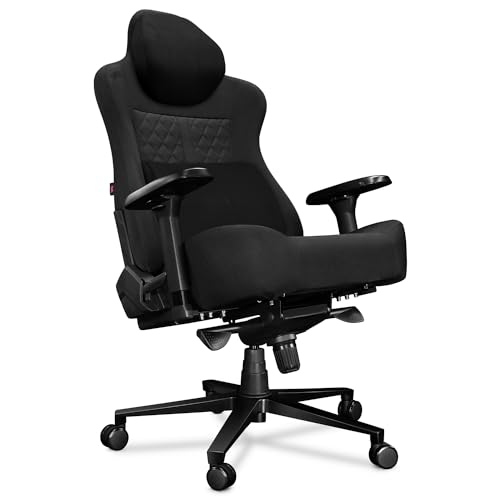 YUMISU 2052F Bürostuhl Gaming Stuhl Schwarz - Gamingstuhl mit Magnet-Nacken-und-Lendenkissen - Gamer Stuhl Stoff mit 4D-Armlehnen - Gaming Sessel mit Leisen Gummiräder - Computerstuhl bis 180 kg YUMISU 2052F Bürostuhl Gaming Stuhl Schwarz - Gamingstuhl mit Magnet-Nacken-und-Lendenkissen - Gamer Stuhl Stoff mit 4D-Armlehnen - Gaming Sessel mit Leisen Gummiräder - Computerstuhl bis 180 kg von YUMISU