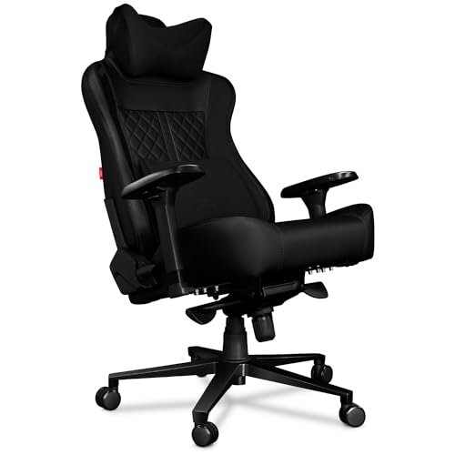 YUMISU Gaming Stuhl 2052 Rückenlehne und Sitz aus Kaltschaum r bis 180kg Belastbar Büro-Schreibtischstuhl PC-Stuhl Gaming Sessel - Black PU Leder von YUMISU