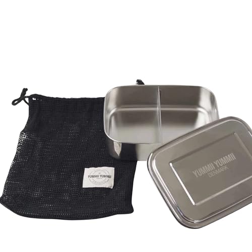 YUMMII YUMMII 500 ml kleine Lunchbox aus Edelstahl – wiederverwendbare Sandwichbox mit 2 Fächern, Bento-Box aus Edelstahl für Kinder und Erwachsene, Obst- und Gemüsebox von YUMMII YUMMII