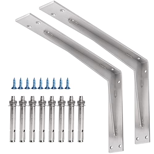 YUMORE Arbeitsplattenhalterungen 400x250x50mm,5mm dicke Schwerlastkonsole Regalträger Edelstahl Regalhalterung Wandhalterungen Tischhalter für Bänke Regale Wandmontage Halterungen, 2er-Pack YUMORE Arbeitsplattenhalterungen 400x250x50mm,5mm dicke Schwerlastkonsole Regalträger Edelstahl Regalhalterung Wandhalterungen Tischhalter für Bänke Regale Wandmontage Halterungen, 2er-Pack von YUMORE