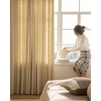 Hdp28, Ein Paar Ockerfarbene Vorhänge, Mittelschwere Baumwollmischung Vorhänge Wohnzimmer Drapery Panels, Schlafzimmer Nach Maß von YUMUHomeDecor
