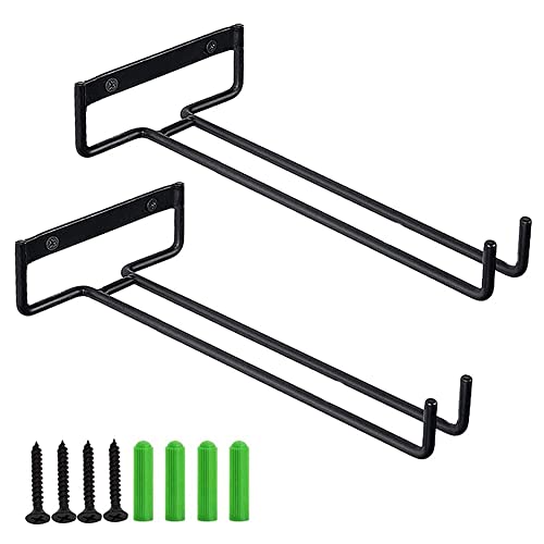 2 Stücke Wine Glass Holder, Wand Weinglas Rack, Umgekehrter Weinglashalter, Rail Weinglashalter, Metall Weingläser Halterung, Schwarz Weinglashalter, für Bar Küche Zuhause Restaurant von Ktnyl