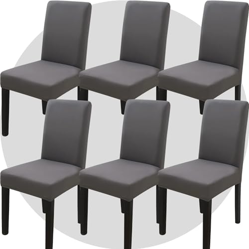 YUMUDG Stuhlhussen Stretch 6er Set Hussen für Stuhl Drucken Stuhlbezug Elastisch Abnehmbarer Waschbarer Universal Chair Cover für Büro Esszimmer Küche Hotel Bankett Hochzeit Party Deko von YUMYDG