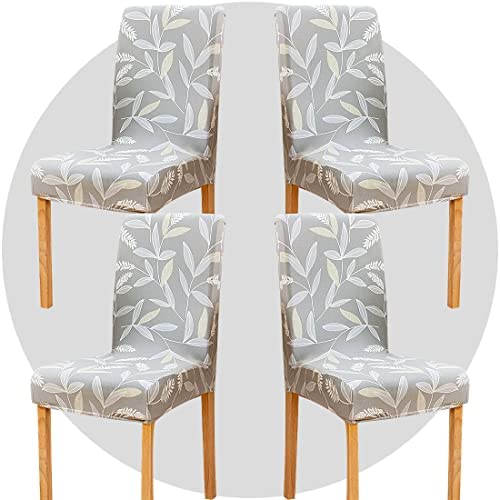 YUMUDG Stuhlhussen Stretch 4er Set Hussen für Stuhl Drucken Stuhlbezug Elastisch Abnehmbarer Waschbarer Universal Chair Cover für Büro Esszimmer Küche Hotel Bankett Hochzeit Party Deko von YUMYDG