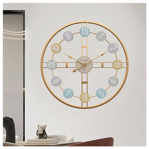 YUN Clock Moderne Stumm Wohnzimmer Wanduhr Handgemachte 3D Metall Große Uhren Dekorative 50 cm Kreative Farbe Schlafzimmer Office Home Restaurant Dekorationen…… von YUN Clock