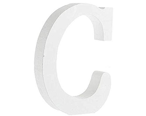 YUNA Holzbuchstaben A-Z Retro DIY Dekoration für Zuhause Café Kleidung Geschäft Hochzeit Party Weiß, Höhe 11 cm, Holz, Weiß, Large (C) von YUNA
