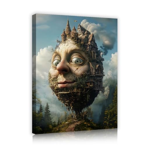 Fantasy Themen Schloss Leinwand Wandkunst Psychedelisches Porträt eines Mannes Illustration Ästhetisches gerahmtes Kunstwerk für Zuhause Wanddekoration 35x45cm Innenrahmen Fantasy Themen Schloss Leinwand Wandkunst Psychedelisches Porträt eines Mannes Illustration Ästhetisches gerahmtes Kunstwerk für Zuhause Wanddekoration 35x45cm Innenrahmen von YUNART