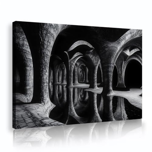 Schwarz und Weiß Leinwand Wandkunst Gotische Architektur Reflexion Design Gerahmte Leinwand Kunst für Wohnzimmer Moderne Zuhause Wanddekoration 30x45cm Innenrahmen Schwarz und Weiß Leinwand Wandkunst Gotische Architektur Reflexion Design Gerahmte Leinwand Kunst für Wohnzimmer Moderne Zuhause Wanddekoration 30x45cm Innenrahmen von YUNART