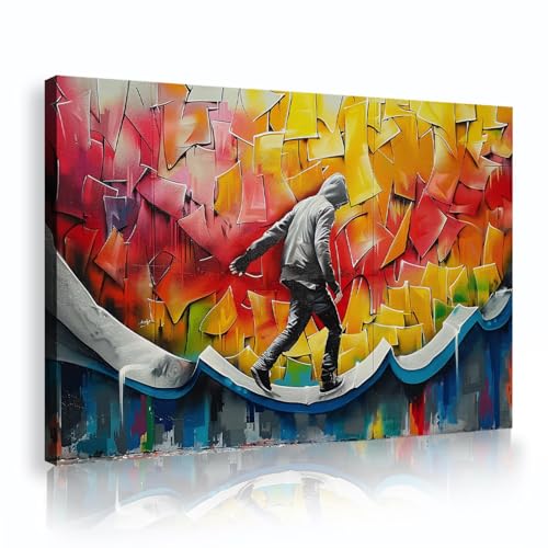 Street Graffiti Kunst Leinwand Wand Kunst Druck Parkour Junge gerahmt Wandkunst Moderne Stadt Pop Art Malerei Bilder Wanddekoration 80x120cm Innenrahmen Street Graffiti Kunst Leinwand Wand Kunst Druck Parkour Junge gerahmt Wandkunst Moderne Stadt Pop Art Malerei Bilder Wanddekoration 80x120cm Innenrahmen von YUNART