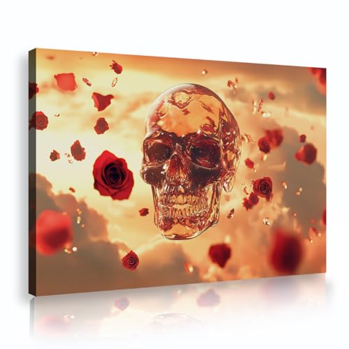 YUNART Dark Academia Wandkunstdrucke Halloween Gothic Skelett Leinwand Poster für Raum Ästhetik Romantische Rote Rose Drucke Wohnkultur 40x60cm Innenrahmen YUNART Dark Academia Wandkunstdrucke Halloween Gothic Skelett Leinwand Poster für Raum Ästhetik Romantische Rote Rose Drucke Wohnkultur 40x60cm Innenrahmen von YUNART