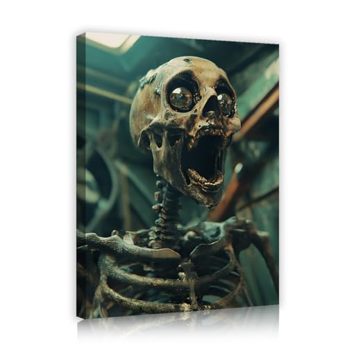 YUNART Halloween Wandkunst Horror College Stil Skelett Leinwand Drucke Wanddekoration Gothic Schädel Poster Bild für Home Office 35x45cm Innenrahmen YUNART Halloween Wandkunst Horror College Stil Skelett Leinwand Drucke Wanddekoration Gothic Schädel Poster Bild für Home Office 35x45cm Innenrahmen von YUNART