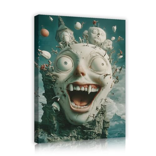 YUNART Surreale Leinwand Wandkunst Moderne Fantasy Horror Malerei Gerahmtes Kunstwerk für Wohnzimmer Einzigartiges Riesenmonster Ästhetik Wanddekoration 60x80cm Innenrahmen YUNART Surreale Leinwand Wandkunst Moderne Fantasy Horror Malerei Gerahmtes Kunstwerk für Wohnzimmer Einzigartiges Riesenmonster Ästhetik Wanddekoration 60x80cm Innenrahmen von YUNART