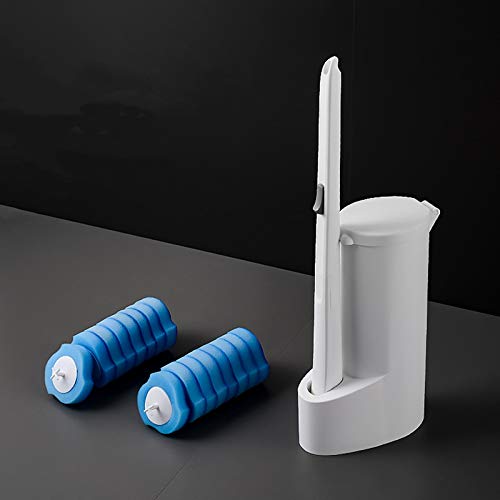 YUNCAI Premium Toilettenbürste Klobürste Einweg-Toilettenreinigungssystem/Disposable Toilet Brush/toilettenreiniger Starter-Kit, mit Waschmittel 16 Desinfizierende Nachfüllköpfe (Toilettenbürstenset) von YUNCAI