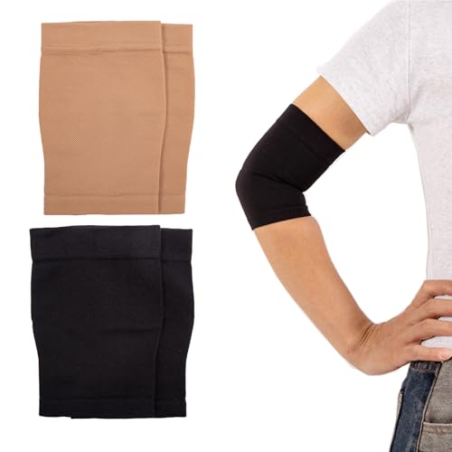 2 Paare Kompression Arm Ärmel 20-30 mmHg Kompressionsärmel Abnehmen Arm Ärmel Elastische Kompression Armstulpen Lymphödem Armwärmer Former Medizinische Kompressionsarm Ärmel für Damen Herren von YUNCHONGuk