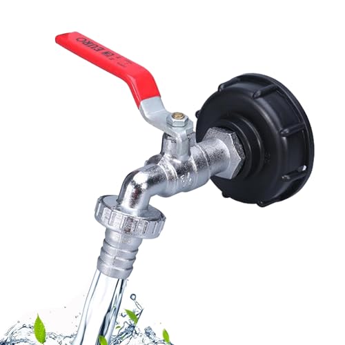 IBC Tank Zubehör,IBC Auslaufhahn,IBC Tank Hahn,1000l Wassertank Zubehör Auslaufhahn,1/2" Gartenschlauch IBC Tank Gewebedichtband Kugelauslaufhahn für 1000l IBC-Regenwassertanks Regentonnen von YUNCHONGuk