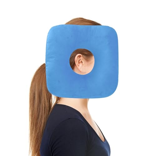 Piercing Kissen mit Loch,Für Ohr gegen Ohrenschmerzen,Donut Kissen,Ohrkissen, Nackenkissen Für Seitenschläfer,Sleepingring für Seitenschläfer zur Schmerzlinderung im Ohr,Kissen Seitenschläfer (Blau) von YUNCHONGuk