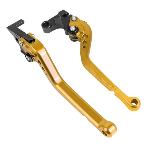 YUNDVLT Hebel Compatible With FZ6 FZ 6 FAZER 2004-2010 XJ6 FZ6R 2009-2020 Kurze Und Lange Bremskupplungshebel Motorrad CNC-Griffhebel(Long gold) von YUNDVLT