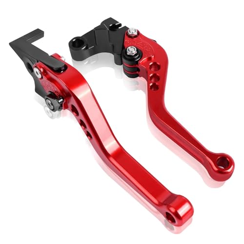 YUNDVLT Hebel Compatible With FZ6 FZ 6 FAZER 2004-2010 XJ6 FZ6R 2009-2020 Kurze Und Lange Bremskupplungshebel Motorrad CNC-Griffhebel(Short red) von YUNDVLT